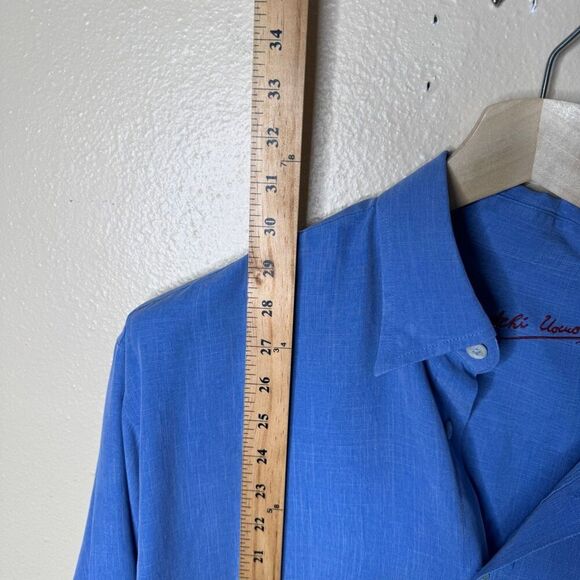 Bugatchi Uomo Shirt Mens Large Blue Button Up Long Sleeve Pocket Classic Casual - Picture 9 of 9